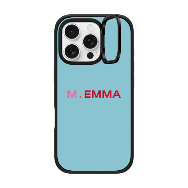 CASETiFY iPhone 16 Pro ケース マットブラック インパクトリングスタンドケース MagSafe対応 Custom Case - M. Emma