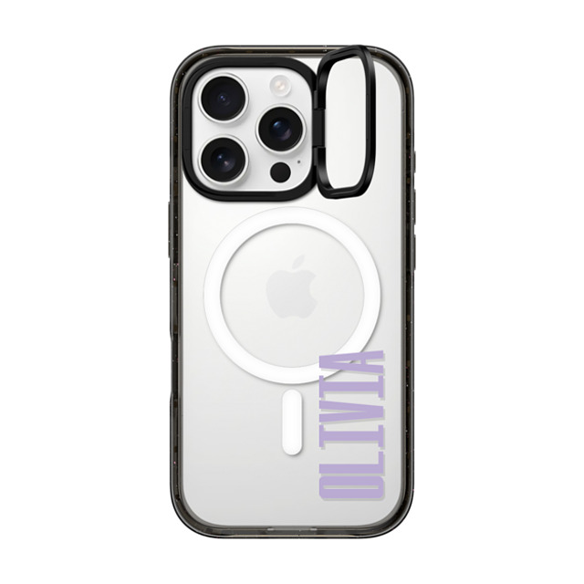 CASETiFY iPhone 16 Pro ケース ブラック インパクトリングスタンドケース MagSafe対応 Custom Case - Olivia