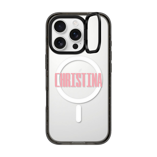 CASETiFY iPhone 16 Pro ケース ブラック インパクトリングスタンドケース MagSafe対応 Custom Case - Christina