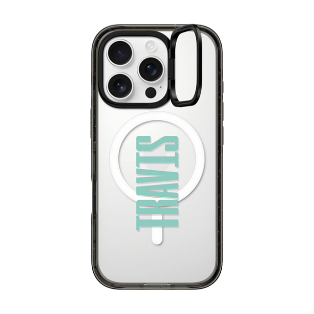 CASETiFY iPhone 16 Pro ケース ブラック インパクトリングスタンドケース MagSafe対応 Custom Case - Travis