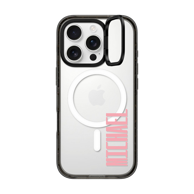 CASETiFY iPhone 16 Pro ケース ブラック インパクトリングスタンドケース MagSafe対応 Custom Case - Michael