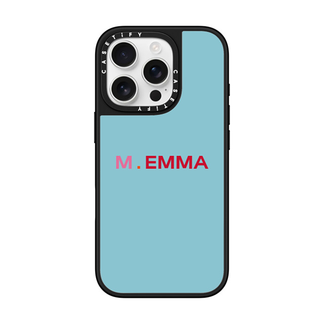 CASETiFY iPhone 16 Pro ケース Silver on Black ミラーケース MagSafe対応 Custom Case - M. Emma