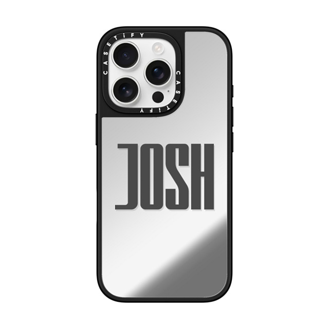 CASETiFY iPhone 16 Pro ケース Silver on Black ミラーケース MagSafe対応 Custom Case - Josh