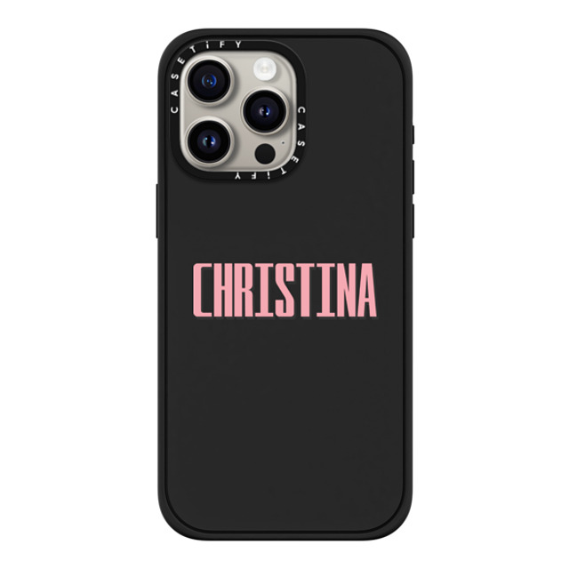 CASETiFY iPhone 15 Pro Max ケース マットブラック インパクトケース MagSafe対応 Custom Case - Christina