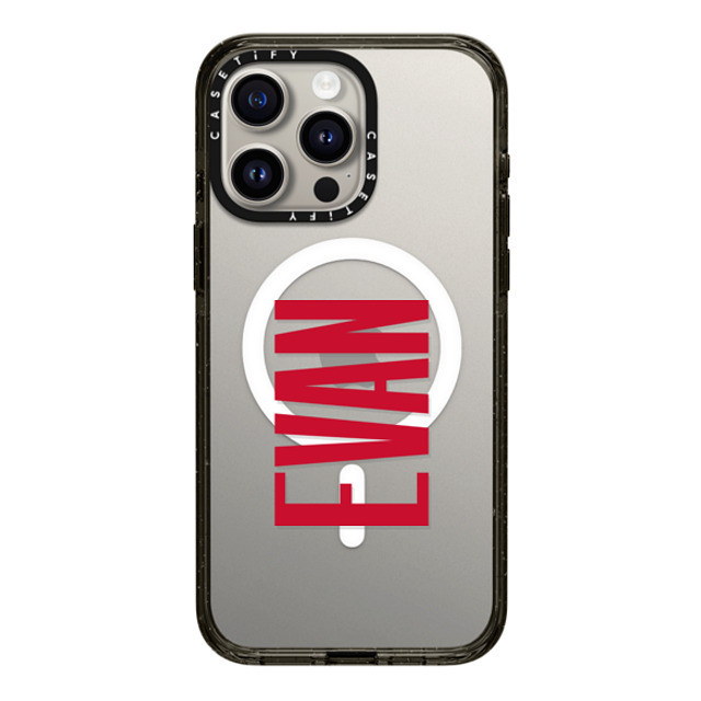 CASETiFY iPhone 15 Pro Max ケース ブラック インパクトケース MagSafe対応 Custom Case - Evan