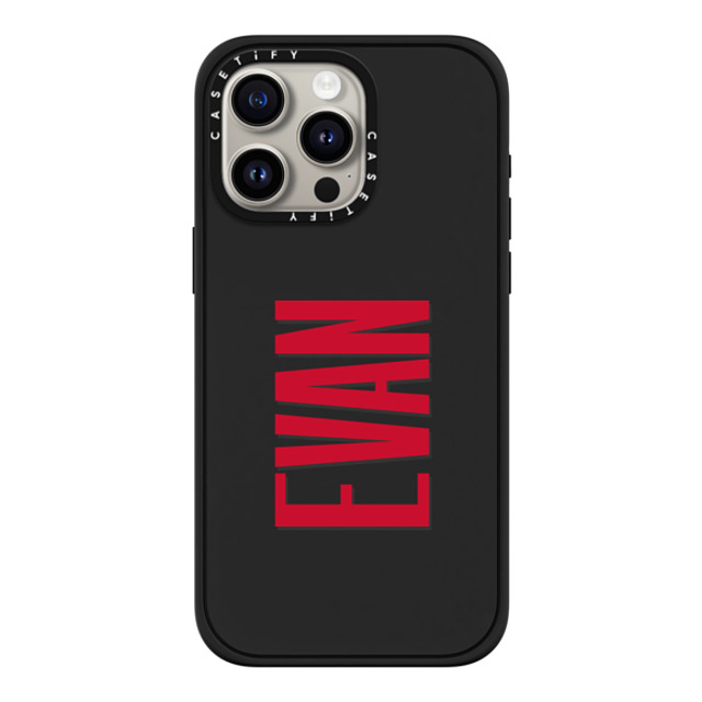 CASETiFY iPhone 15 Pro Max ケース マットブラック インパクトケース MagSafe対応 Custom Case - Evan