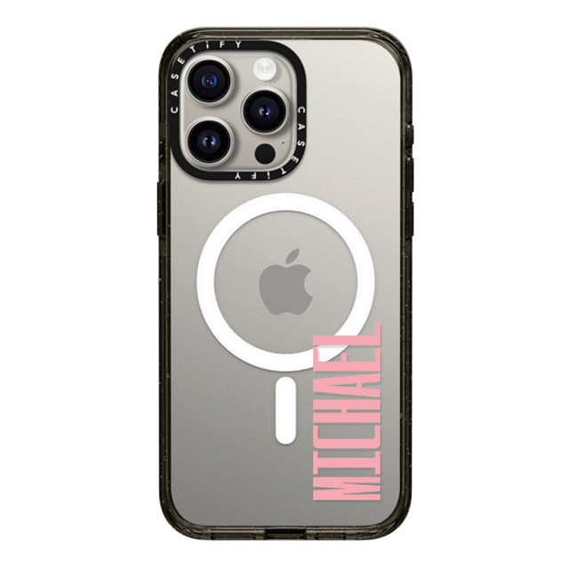 CASETiFY iPhone 15 Pro Max ケース ブラック インパクトケース MagSafe対応 Custom Case - Michael