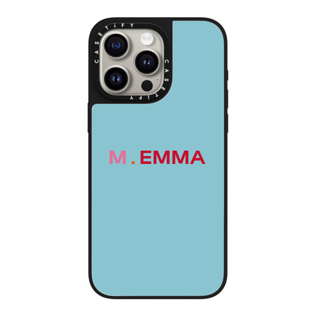 CASETiFY iPhone 15 Pro Max ケース Silver on Black ミラーケース MagSafe対応 Custom Case - M. Emma