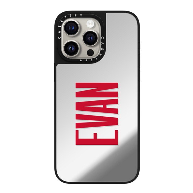 CASETiFY iPhone 15 Pro Max ケース Silver on Black ミラーケース MagSafe対応 Custom Case - Evan