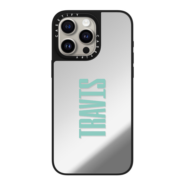 CASETiFY iPhone 15 Pro Max ケース Silver on Black ミラーケース MagSafe対応 Custom Case - Travis