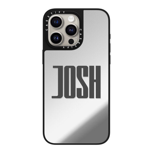 CASETiFY iPhone 15 Pro Max ケース Silver on Black ミラーケース MagSafe対応 Custom Case - Josh