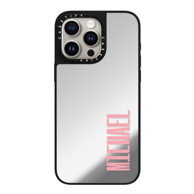 CASETiFY iPhone 15 Pro Max ケース Silver on Black ミラーケース MagSafe対応 Custom Case - Michael