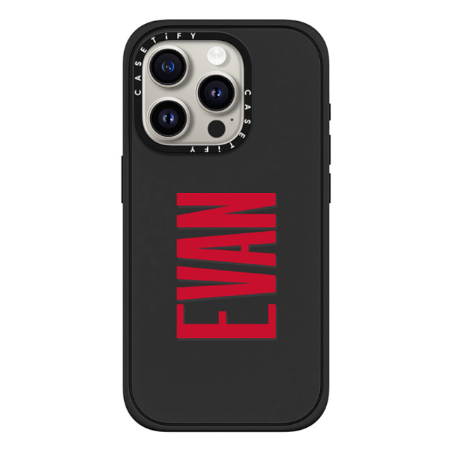 CASETiFY iPhone 15 Pro ケース マットブラック インパクトケース MagSafe対応 Custom Case - Evan