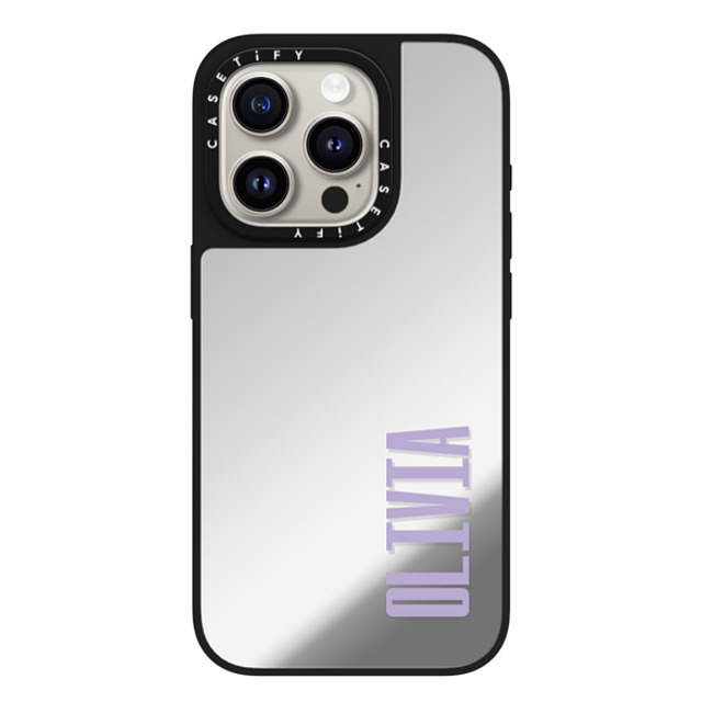CASETiFY iPhone 15 Pro Case Silver on Black ミラーケース MagSafe対応 Custom Case - Olivia CASETiFY iPhone 15 Pro Case Silver on Black ミラーケース MagSafe対応 Custom Case - Olivia