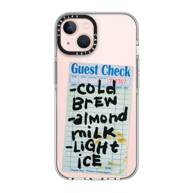 Laundry Room Studios x CASETiFY iPhone 13 ケース クリア クリア ケース MagSafe対応 Cold Brew Almond Milk Light Ice