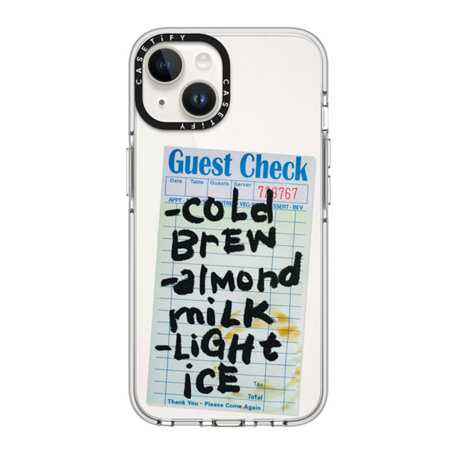 Laundry Room Studios x CASETiFY iPhone 14 ケース クリア クリア ケース MagSafe対応 Cold Brew Almond Milk Light Ice