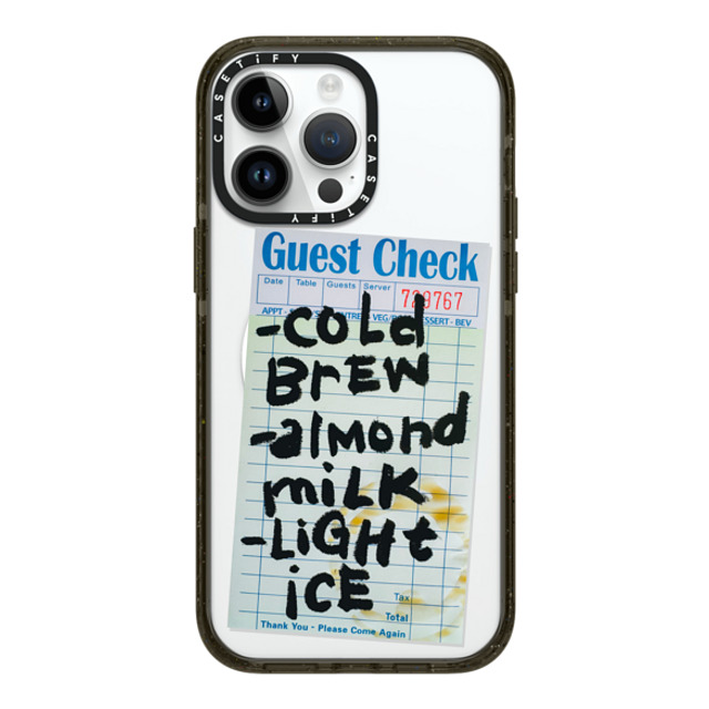 Laundry Room Studios x CASETiFY iPhone 14 Pro Max ケース ブラック インパクトケース MagSafe対応 Cold Brew Almond Milk Light Ice