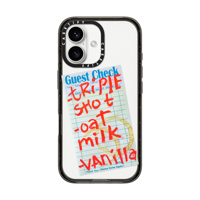 Laundry Room Studios x CASETiFY iPhone 16 ケース ブラック インパクトケース Triple Shot Oat Milk Vanilla Father's Day Laundry Room Studios x CASETiFY iPhone 16 ケース ブラック インパクトケース Triple Shot Oat Milk Vanilla Father's Day