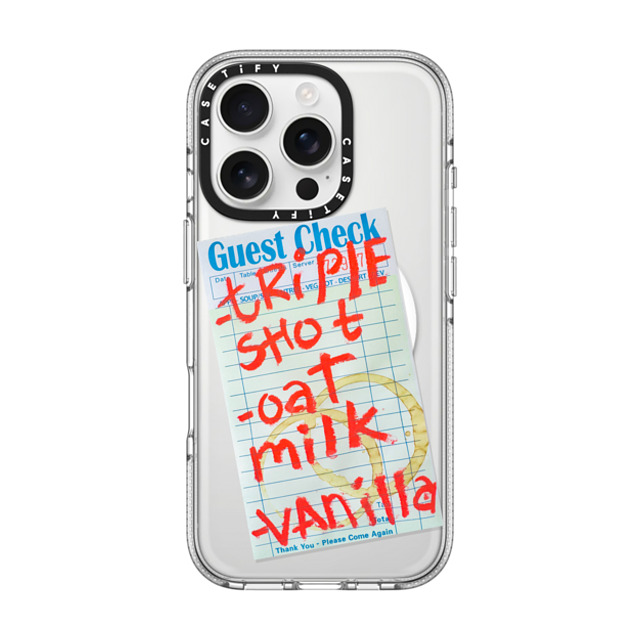 Laundry Room Studios x CASETiFY iPhone 16 Pro ケース クリア クリア ケース MagSafe対応 Triple Shot Oat Milk Vanilla Father's Day Laundry Room Studios x CASETiFY iPhone 16 Pro ケース クリア クリア ケース MagSafe対応 Triple Shot Oat Milk Vanilla Father's Day