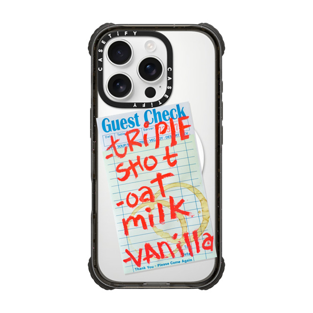 Laundry Room Studios x CASETiFY iPhone 16 Pro ケース ブラック ウルトラ インパクトケース MagSafe 対応 Triple Shot Oat Milk Vanilla Father's Day Laundry Room Studios x CASETiFY iPhone 16 Pro ケース ブラック ウルトラ インパクトケース MagSafe 対応 Triple Shot Oat Milk Vanilla Father's Day