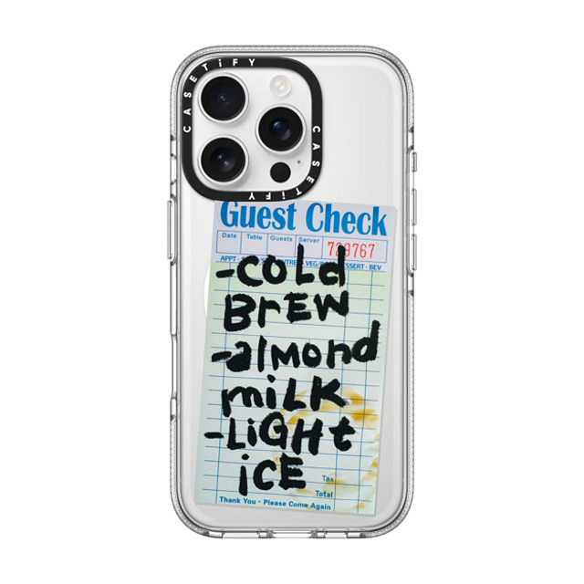 Laundry Room Studios x CASETiFY iPhone 16 Pro ケース クリア クリア ケース MagSafe対応 Cold Brew Almond Milk Light Ice Father's Day Laundry Room Studios x CASETiFY iPhone 16 Pro ケース クリア クリア ケース MagSafe対応 Cold Brew Almond Milk Light Ice Father's Day