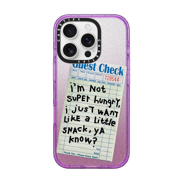 Laundry Room Studios x CASETiFY iPhone 16 Pro Case Glitter Purple Impact Case MagSafe Compatible I just want a little snack Laundry Room Studios x CASETiFY iPhone 16 Pro Case Glitter Purple Impact Case MagSafe Compatible I just want a little snack