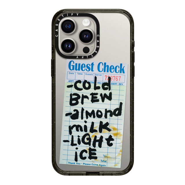 Laundry Room Studios x CASETiFY iPhone 15 Pro Max ケース ブラック インパクトケース Cold Brew Almond Milk Light Ice