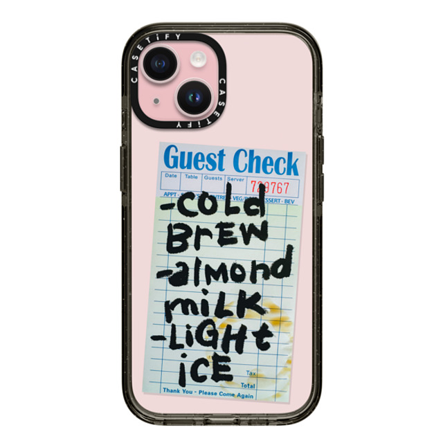 Laundry Room Studios x CASETiFY iPhone 15 ケース ブラック インパクトケース Cold Brew Almond Milk Light Ice