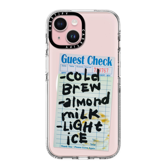 Laundry Room Studios x CASETiFY iPhone 15 ケース クリア クリア ケース MagSafe対応 Cold Brew Almond Milk Light Ice