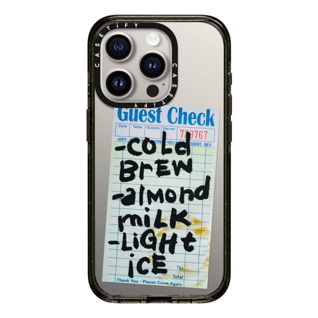 Laundry Room Studios x CASETiFY iPhone 15 Pro ケース ブラック インパクトケース Cold Brew Almond Milk Light Ice