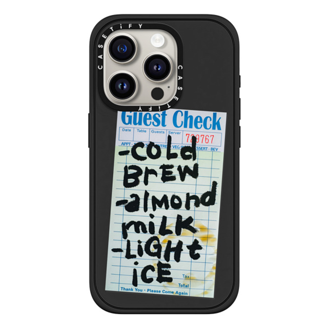Laundry Room Studios x CASETiFY iPhone 15 Pro ケース マットブラック インパクトケース MagSafe対応 Cold Brew Almond Milk Light Ice Father's Day Laundry Room Studios x CASETiFY iPhone 15 Pro ケース マットブラック インパクトケース MagSafe対応 Cold Brew Almond Milk Light Ice Father's Day