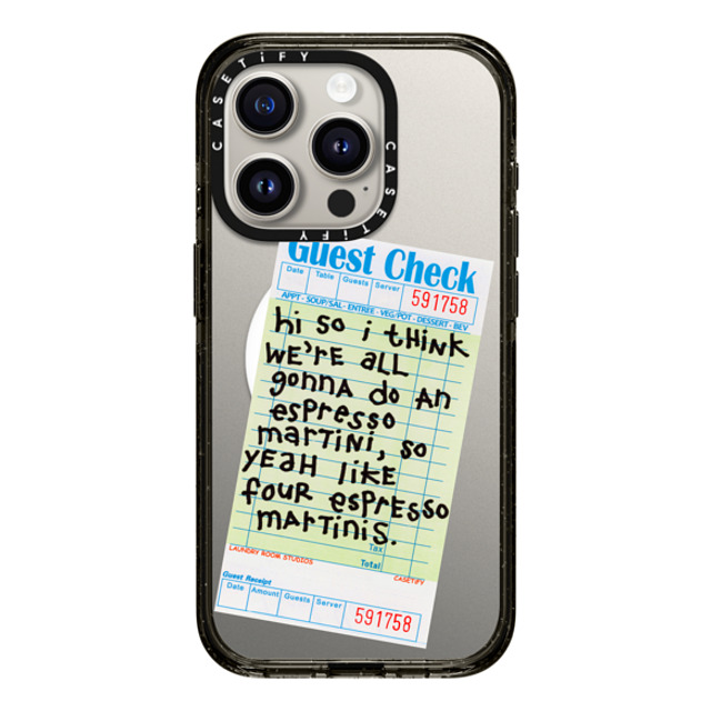 Laundry Room Studios x CASETiFY iPhone 15 Pro Case Black Impact Case MagSafe Compatible The Espresso Martini Laundry Room Studios x CASETiFY iPhone 15 Pro Case Black Impact Case MagSafe Compatible The Espresso Martini