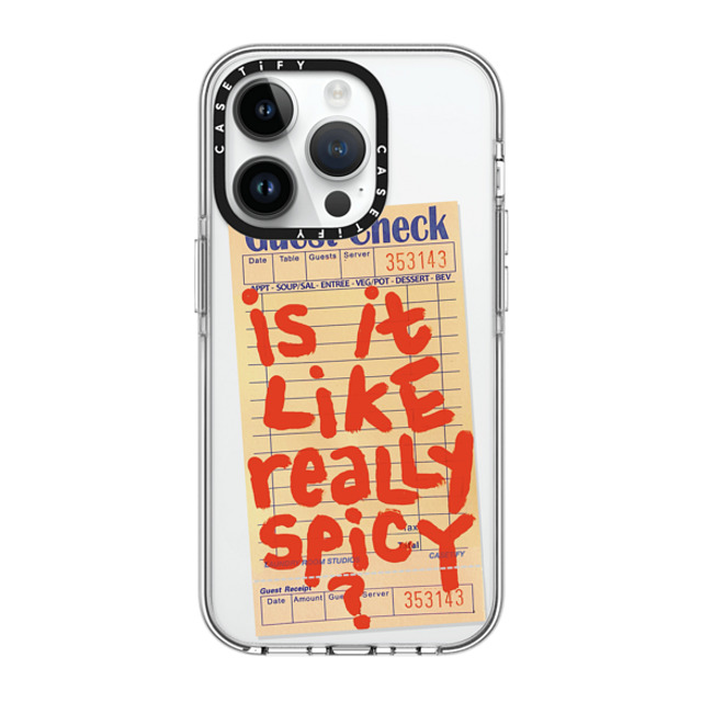 Laundry Room Studios x CASETiFY iPhone 14 Pro ケース クリア クリア ケース MagSafe対応 The Like Really Spicy Case