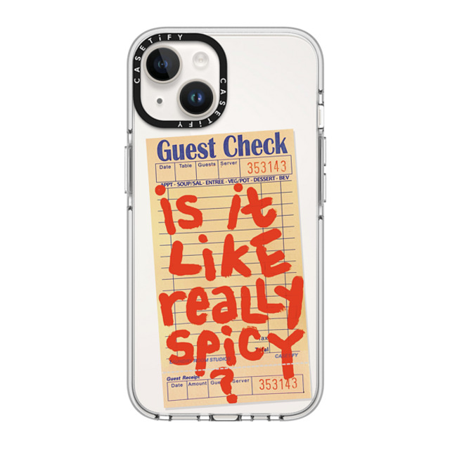 Laundry Room Studios x CASETiFY iPhone 14 ケース クリア クリア ケース MagSafe対応 The Like Really Spicy Case