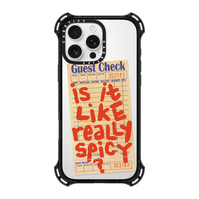 Laundry Room Studios x CASETiFY iPhone 16 Pro Max ケース ブラック バウンスケース The Like Really Spicy Case