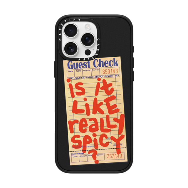 Laundry Room Studios x CASETiFY iPhone 16 Pro Max ケース マットブラック インパクトケース MagSafe対応 The Like Really Spicy Case