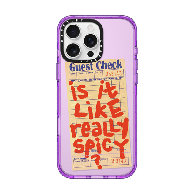 Laundry Room Studios x CASETiFY iPhone 16 Pro Max �P�[�X Quote,Typography �p�[�v�� �C���p�N�g�P�[�X MagSafe�Ή� The Like Really Spicy Case