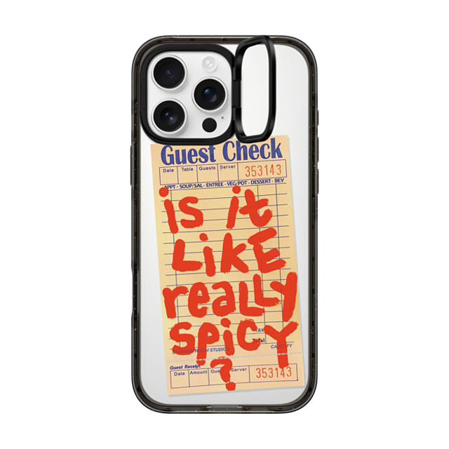 Laundry Room Studios x CASETiFY iPhone 16 Pro Max ケース ブラック インパクトリングスタンドケース MagSafe対応 The Like Really Spicy Case