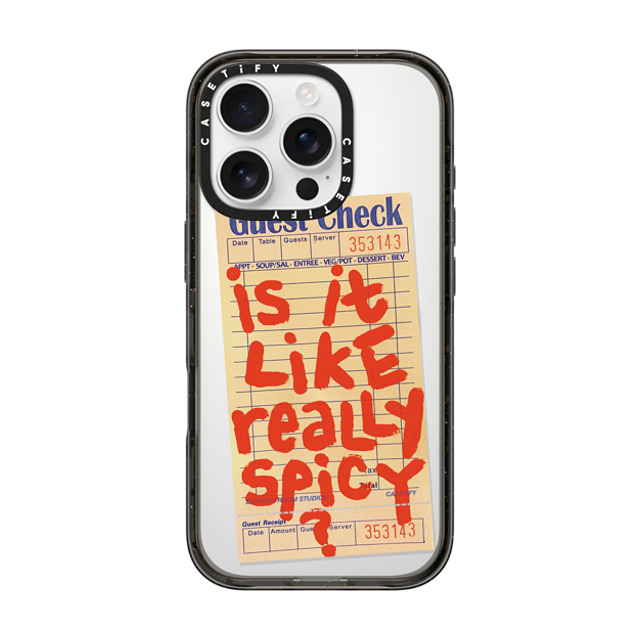 Laundry Room Studios x CASETiFY iPhone 16 Pro ケース ブラック インパクトケース MagSafe対応 The Like Really Spicy Case