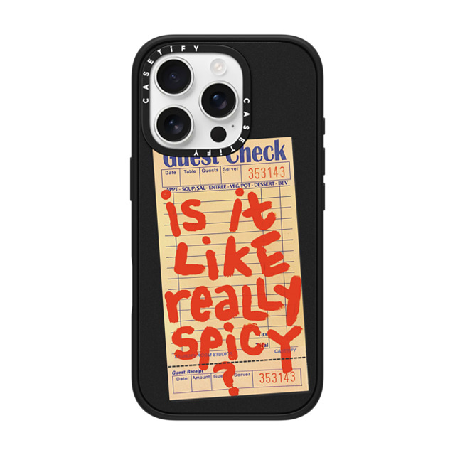 Laundry Room Studios x CASETiFY iPhone 16 Pro ケース マットブラック インパクトケース The Like Really Spicy Case