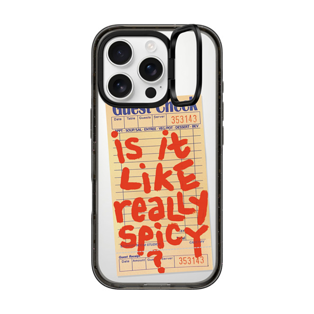 Laundry Room Studios x CASETiFY iPhone 16 Pro ケース ブラック インパクトリングスタンドケース MagSafe対応 The Like Really Spicy Case