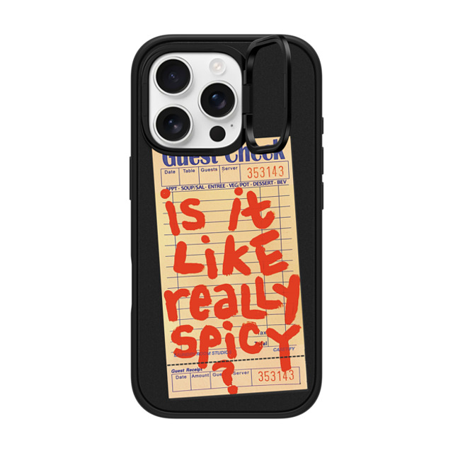 Laundry Room Studios x CASETiFY iPhone 16 Pro ケース マットブラック インパクトリングスタンドケース MagSafe対応 The Like Really Spicy Case