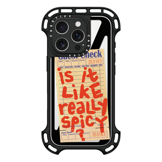 Laundry Room Studios x CASETiFY iPhone 16 Pro ケース ブラック ウルトラ バウンスケース MagSafe対応 The Like Really Spicy Case