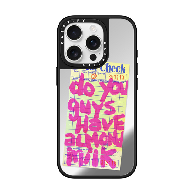 Laundry Room Studios x CASETiFY iPhone 16 Pro Case Typography Silver on Black ミラーケース MagSafe対応 The Almond Milk Case Back to School Laundry Room Studios x CASETiFY iPhone 16 Pro Case Typography Silver on Black ミラーケース MagSafe対応 The Almond Milk Case Back to School