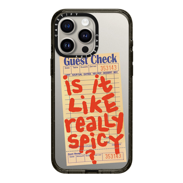 Laundry Room Studios x CASETiFY iPhone 15 Pro Max ケース ブラック インパクトケース The Like Really Spicy Case