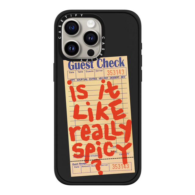 Laundry Room Studios x CASETiFY iPhone 15 Pro Max ケース マットブラック インパクトケース MagSafe対応 The Like Really Spicy Case