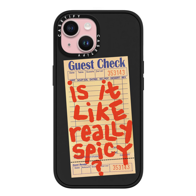 Laundry Room Studios x CASETiFY iPhone 15 ケース マットブラック インパクトケース MagSafe対応 The Like Really Spicy Case