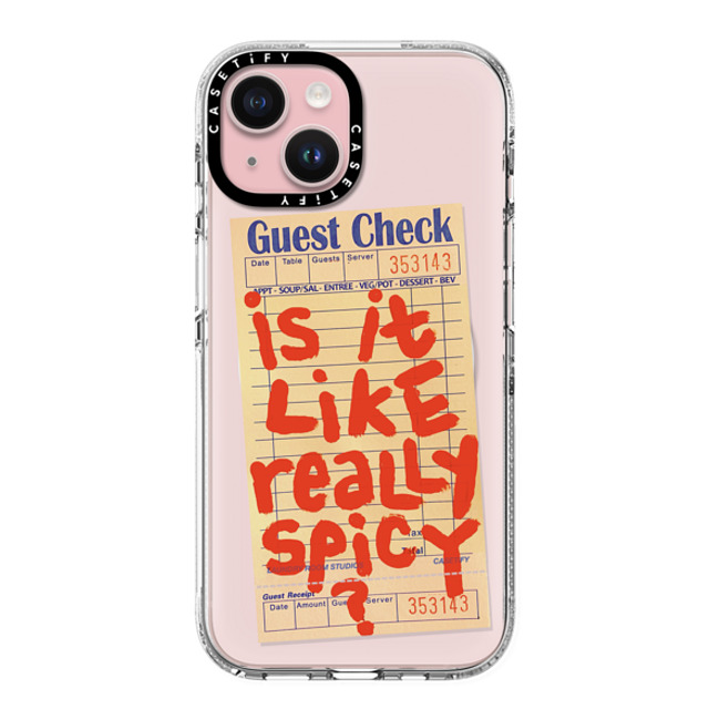 Laundry Room Studios x CASETiFY iPhone 15 ケース クリア クリア ケース MagSafe対応 The Like Really Spicy Case