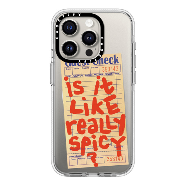 Laundry Room Studios x CASETiFY iPhone 15 Pro ケース クリア クリア ケース MagSafe対応 The Like Really Spicy Case