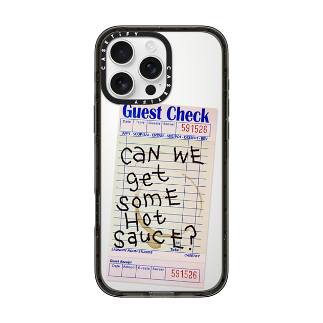 Laundry Room Studios x CASETiFY iPhone 16 Pro Max ケース ブラック インパクトケース MagSafe対応 The Hot Sauce